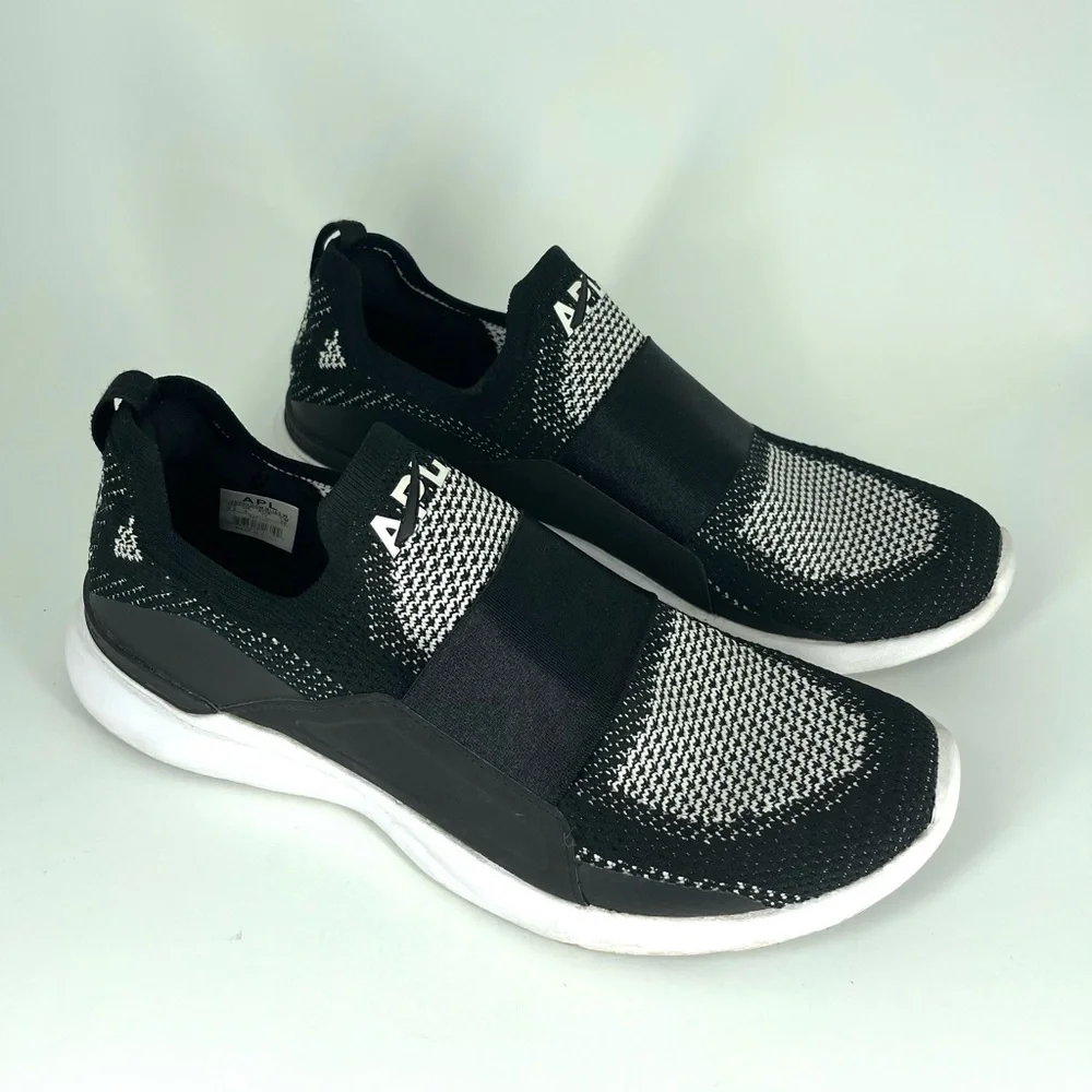 APL Athletic Propulsion Labs Techloom Bliss Black White Slip On Sneaker Mens 8.5